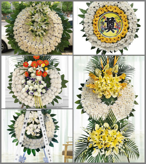 河南南阳宛城区白河街道引丰庄村花圈速递